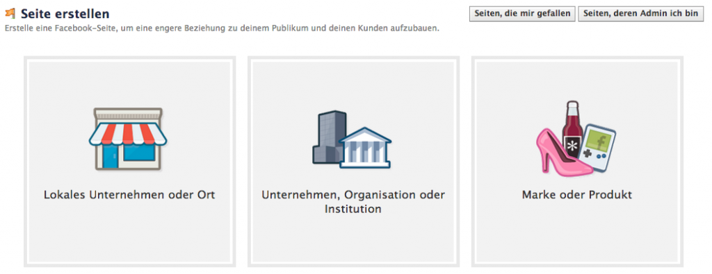 Facebook Seite erstellen